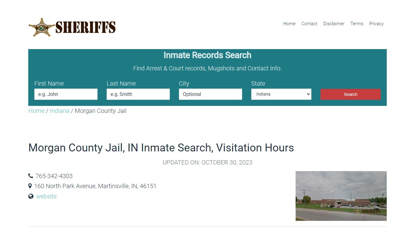 Morgan County Jail, IN Inmate Search, Visitation Hours